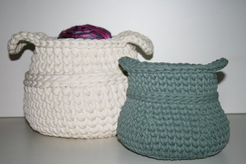 Bauchiger Design-Korb, Häkelanleitung, PDF