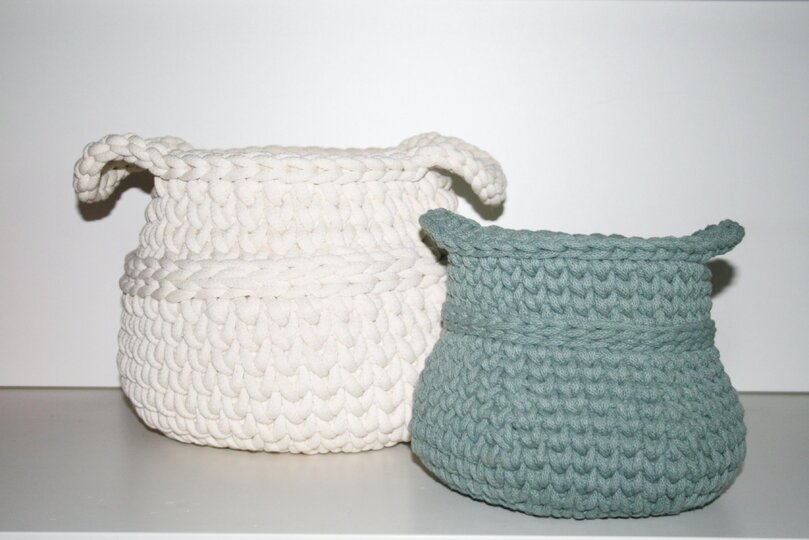 Bauchiger Design-Korb, Häkelanleitung, PDF