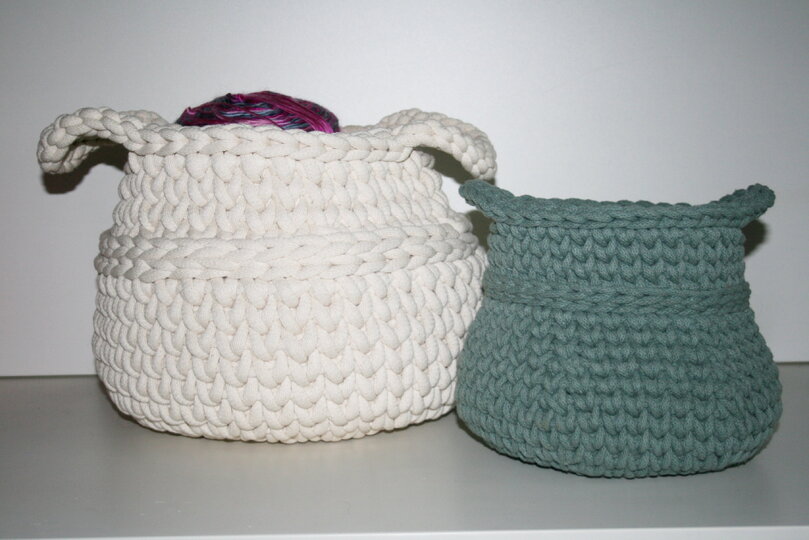 Bauchiger Design-Korb, Häkelanleitung, PDF