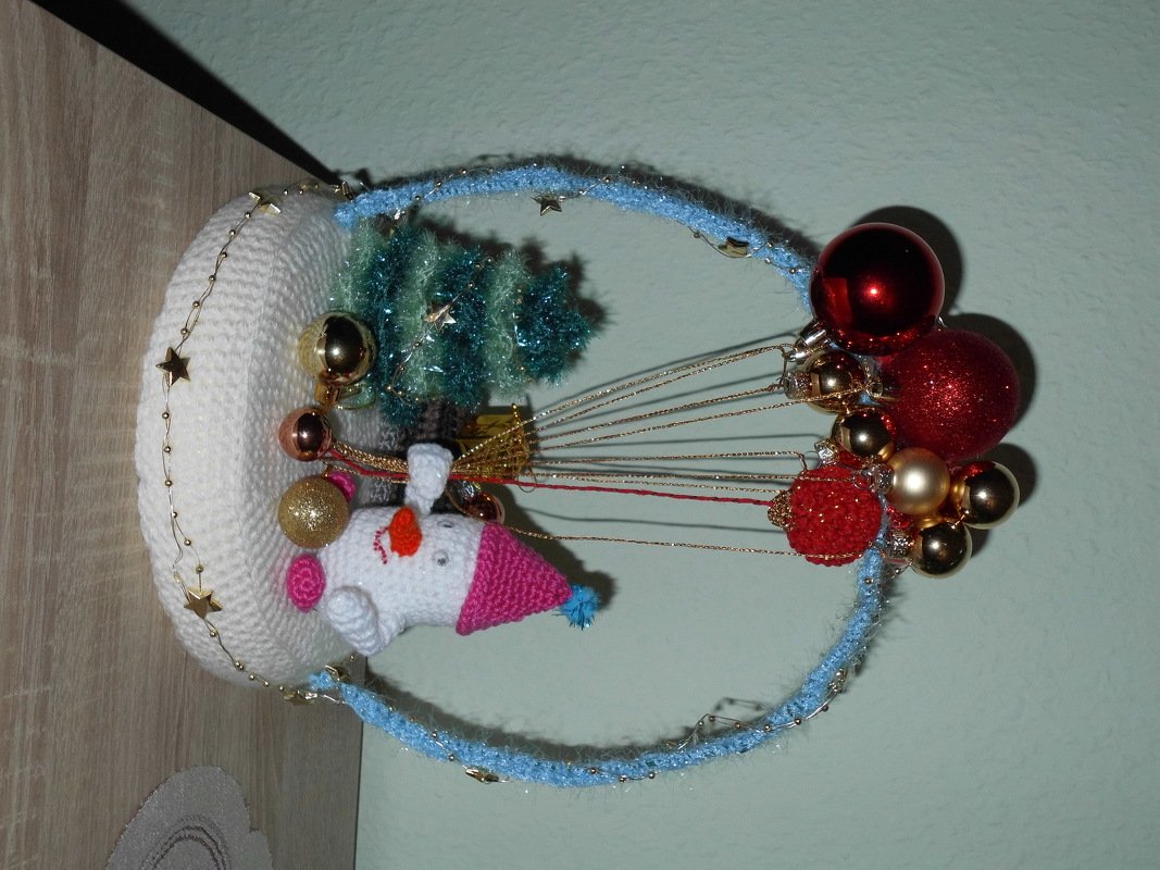 Winter-Weihnacht mit Schneemann,Schlitten,Tannenbaum - Bild 7