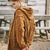 Zopfmusterjacke mit Kapuze in Braun