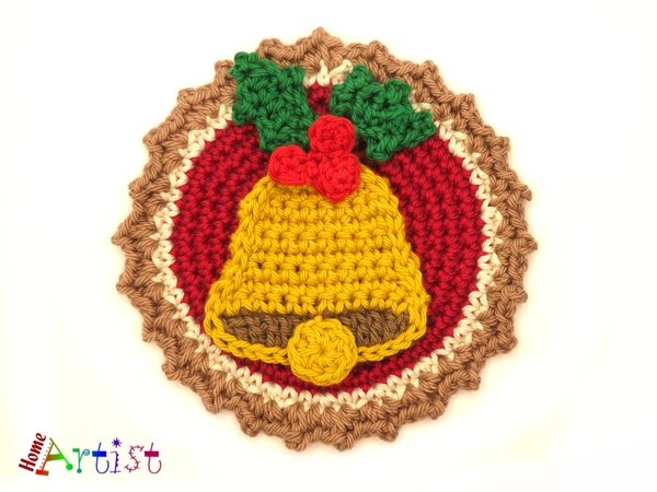 Button Bell crochet applique