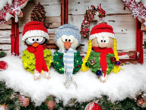 Häkelanleitung: "Lustige Weihnachts - "BAUM" - Kugeln"