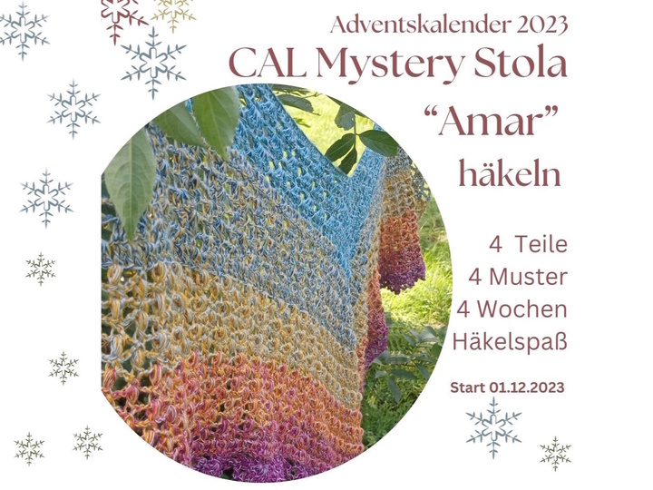 Adventskalender 2023 Dreiecksschal "Amar" häkeln