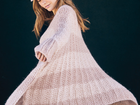 Pulliponcho mit Streifen