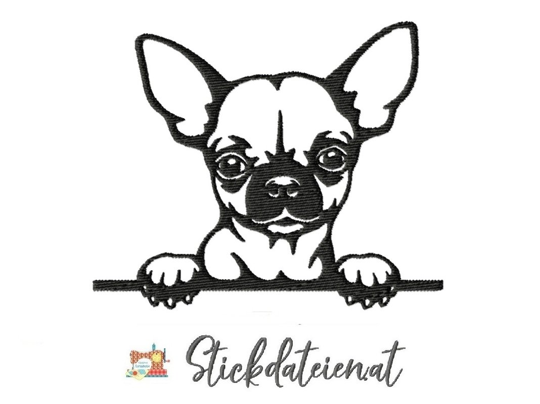 Chihuahua Stickdatei, Hunde Stickdatei in 3 Größen, Stickdatei Hunderassen