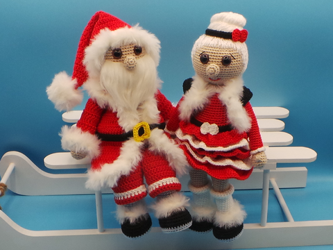 Häkelanleitung Weihnachtsmann mit Frau
