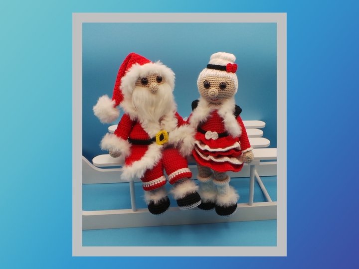 Häkelanleitung Weihnachtsmann mit Frau