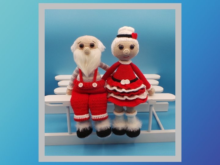 Häkelanleitung Weihnachtsmann mit Frau