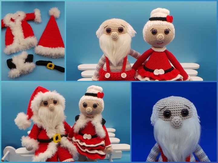 Häkelanleitung Weihnachtsmann mit Frau