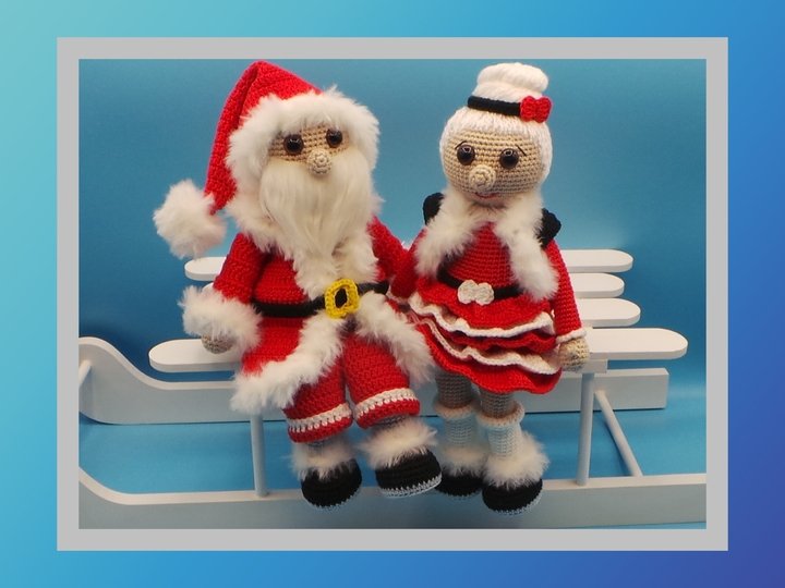 Häkelanleitung Weihnachtsmann mit Frau