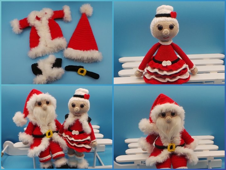 Häkelanleitung Weihnachtsmann mit Frau