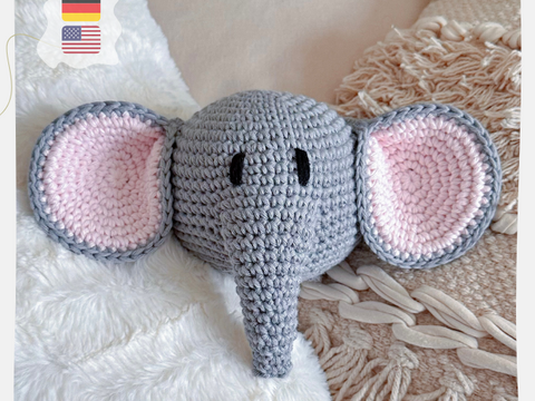 Spieluhr Ella der Elefant - Häkelanleitung / Deutsch & Englisch
