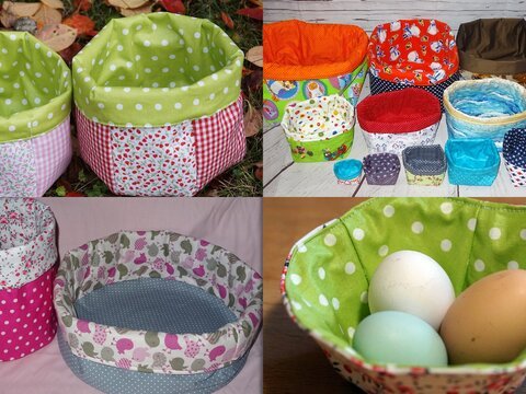 Sparset 4x Utensilo Korb nähen Körbchen Schale