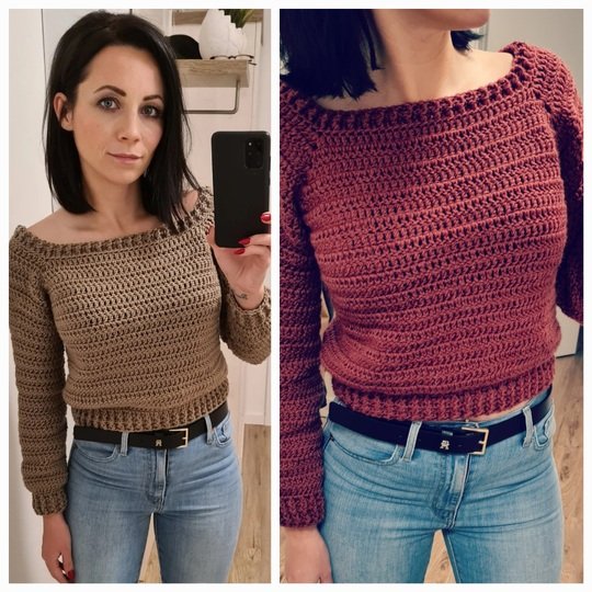 PDF Häkelanleitung Pulli Luna XS BIS XXL (für alle Längen geeignet)