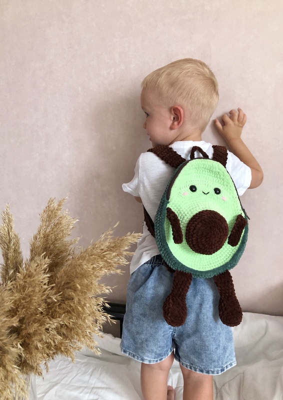 Backpack Avocado crochet pattern, plush backpack for kids (PDF file). - Image 10