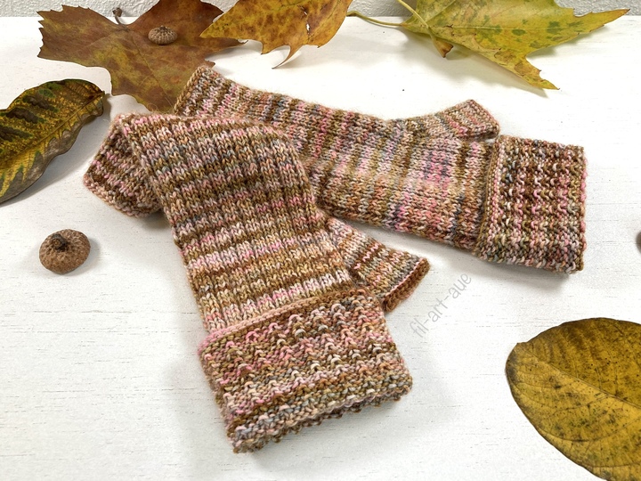 Reversible fingerless mitts "Pure", knitting pattern, easy, 4 sizes