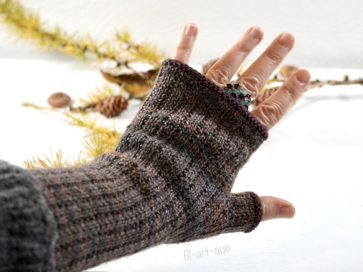 Reversible fingerless mitts "Pure", knitting pattern, easy, 4 sizes