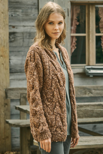 Tweedjacke mit Zopfmuster