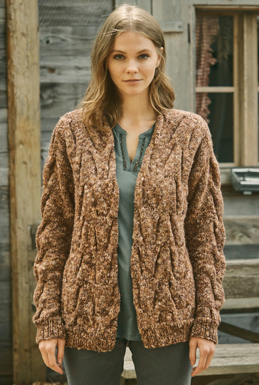 Tweedjacke mit Zopfmuster