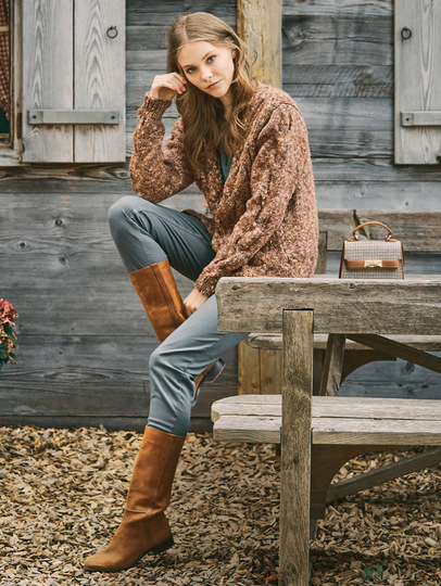 Tweedjacke mit Zopfmuster