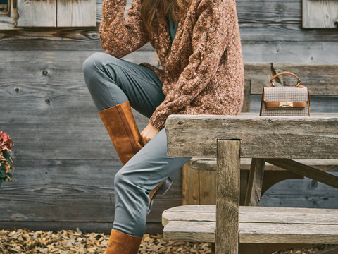 Tweedjacke mit Zopfmuster