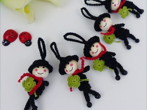 Häkelanleitung Schornsteinfeger - ein Glücksbringer / Schlüsselanhänger