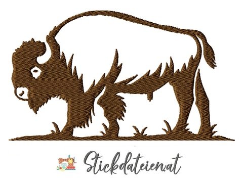 Bison Stickdatei, Prairie Stickdatei, Stickvorlage für majestätische Tiere