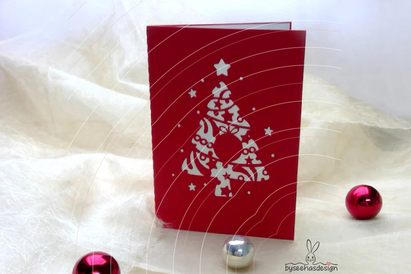Karte Christbaum B6 Plotterdatei SVG DXF