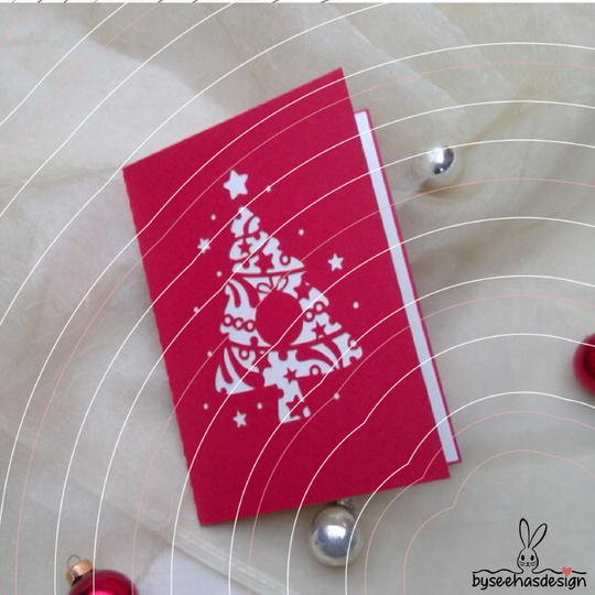 Karte Christbaum B6 Plotterdatei SVG DXF