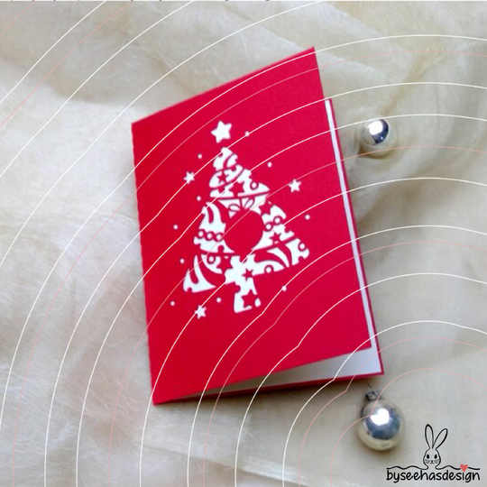 Karte Christbaum B6 Plotterdatei SVG DXF