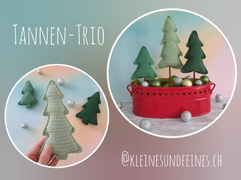 Häkelanleitung "Tannen-Trio" -  hübsche Tannenbäumchen in 3 Varianten