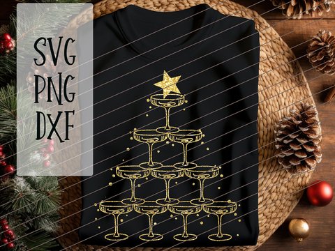 Plotterdatei Champagnetree - Merry Cheersmas Ugly Sweater