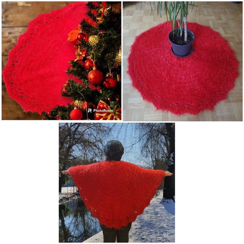 Häkelanleitung: Christbaumrock oder Ponchocape Fluffy Christmas