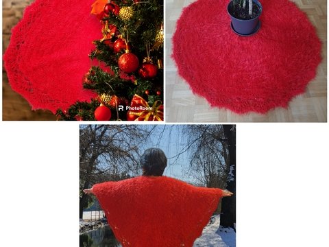 Häkelanleitung: Christbaumrock oder Ponchocape Fluffy Christmas