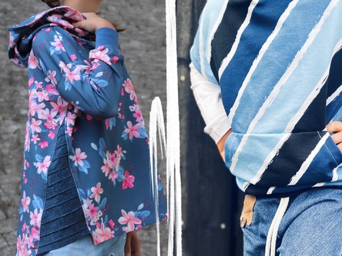 lovely oversized hoodie 50-164 Kapuzenpullover Schnittmuster Nähanleitung