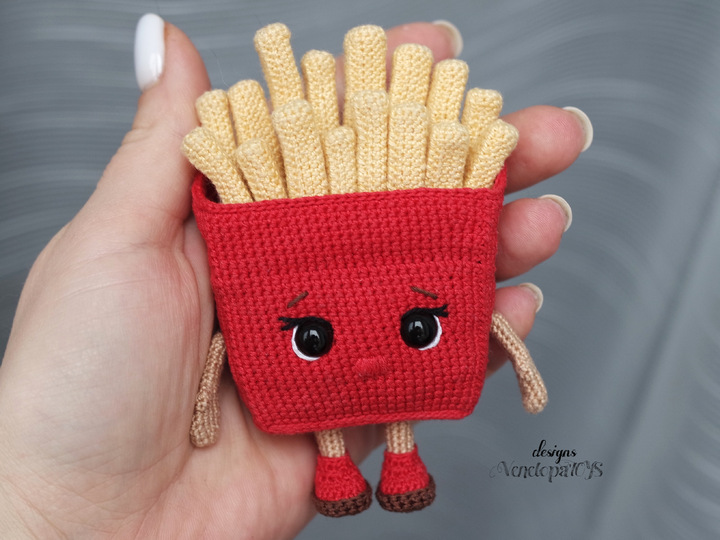 French Fries Amigurumi Crochet Pattern Food, cute food French fries pattern