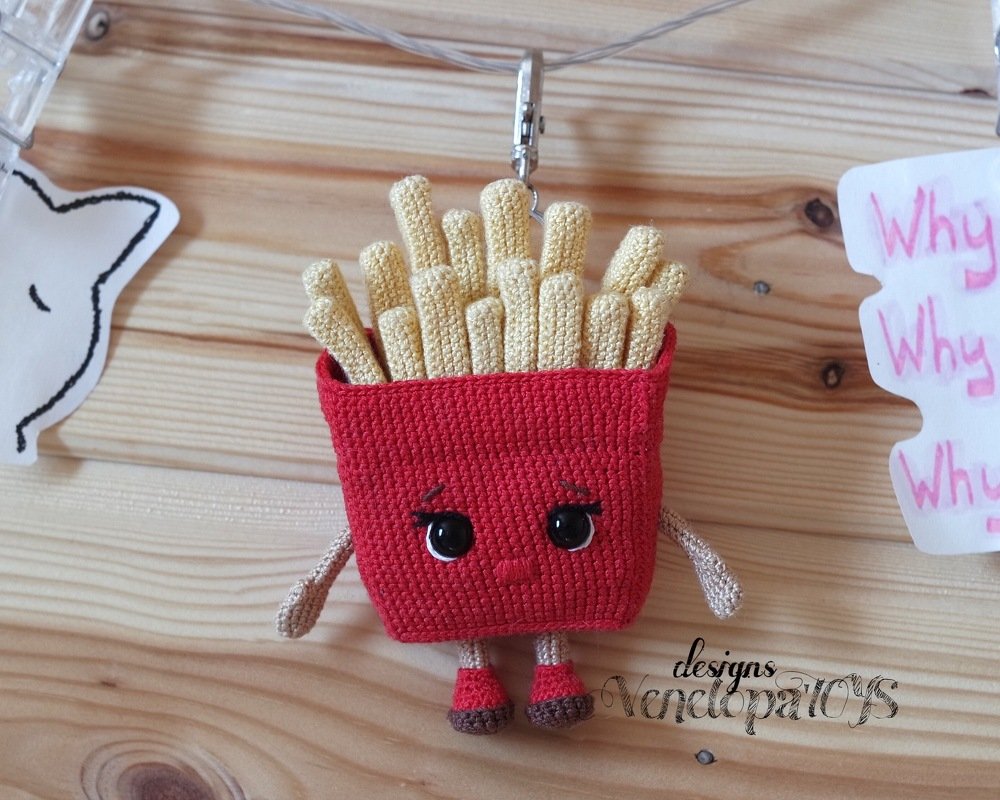 French Fries Amigurumi Crochet Pattern Food, cute food French fries pattern - Image 2