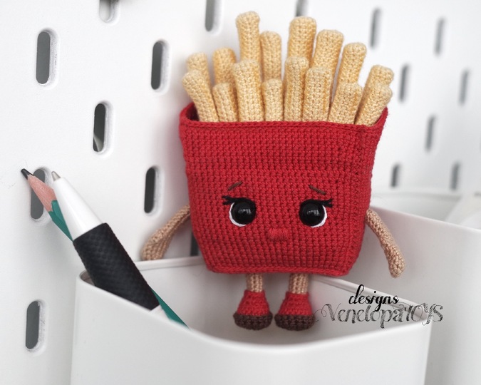 French Fries Amigurumi Crochet Pattern Food, cute food French fries pattern