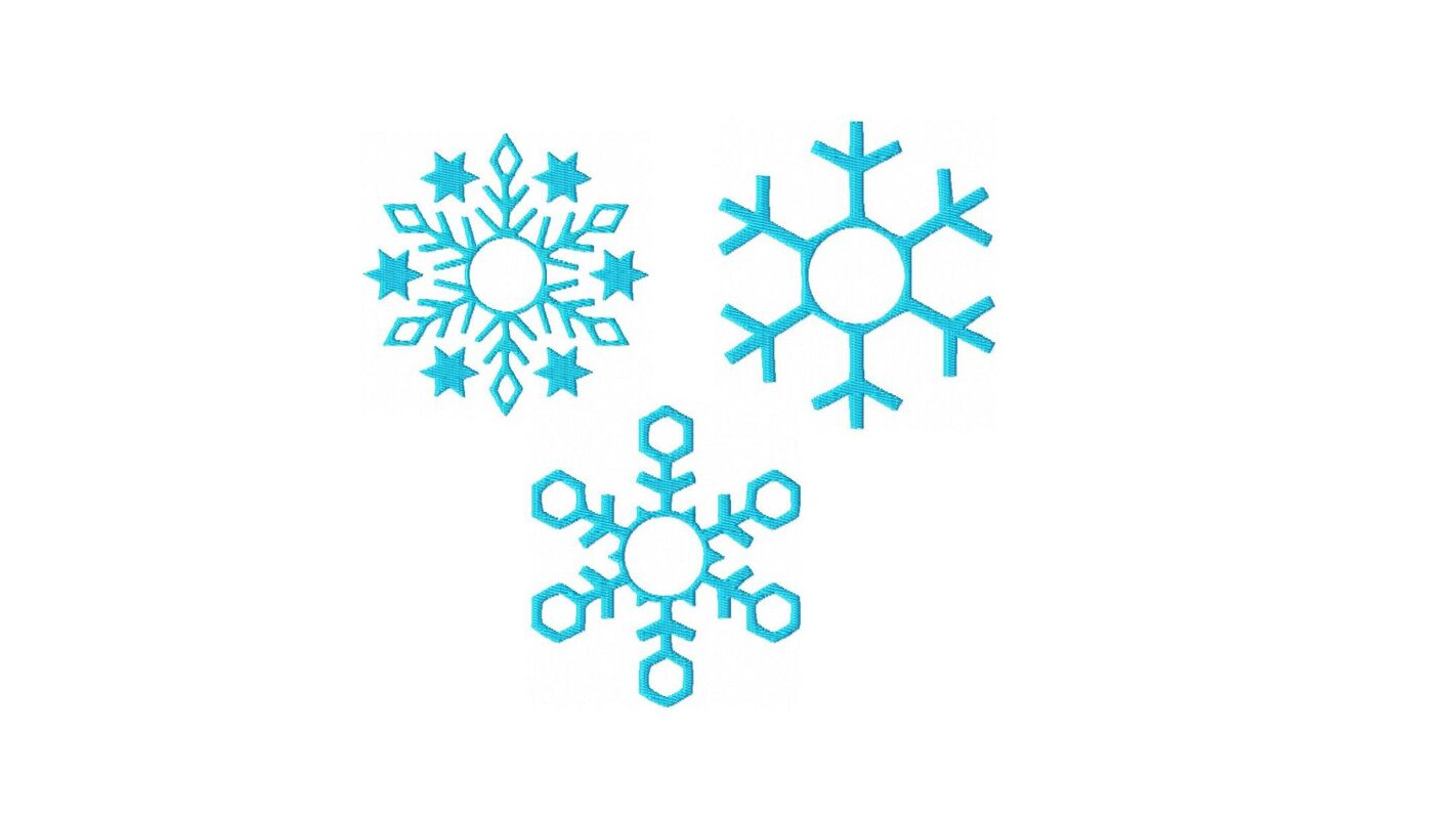 Stickdatei Schneeflocken 10x10 Applikation Winter Weihnachten