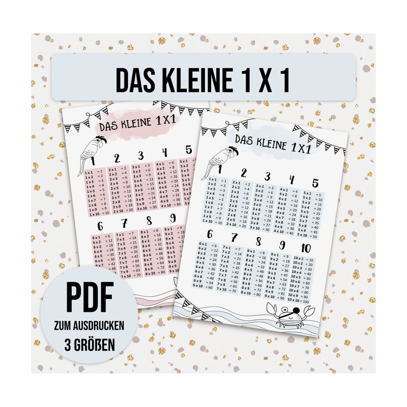 Poster Vorlage Das kleine 1x1 Geschenk Schulanfang - Crafts
