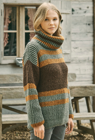 Rollkragenpullover mit Streifen