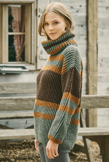 Rollkragenpullover mit Streifen