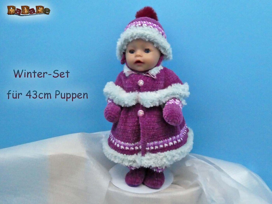 Winter-Set für Puppen-Größe 43cm, Häkelanleitung von DaDaDe - Bild 2
