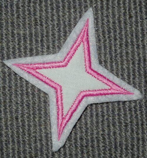 Stickdatei - Stern mit 4 Ecken für Stoffapplis in 16 Größen Rahmen