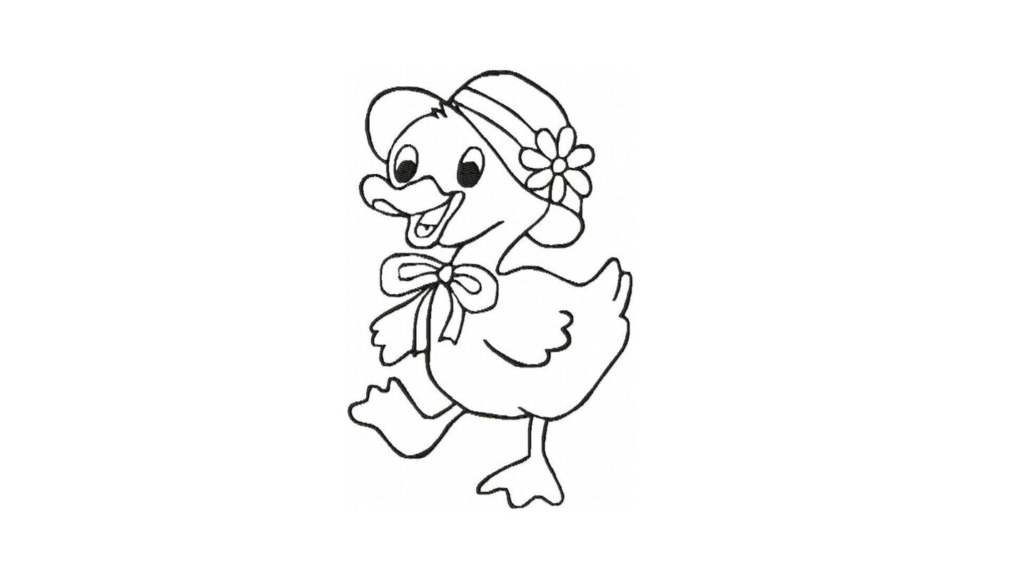 Stickdatei Ente 13x18 Applikation schwarz Frühling Ostern