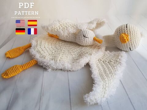 Häkelanleitung, Kuscheldecke Ente und Entlein