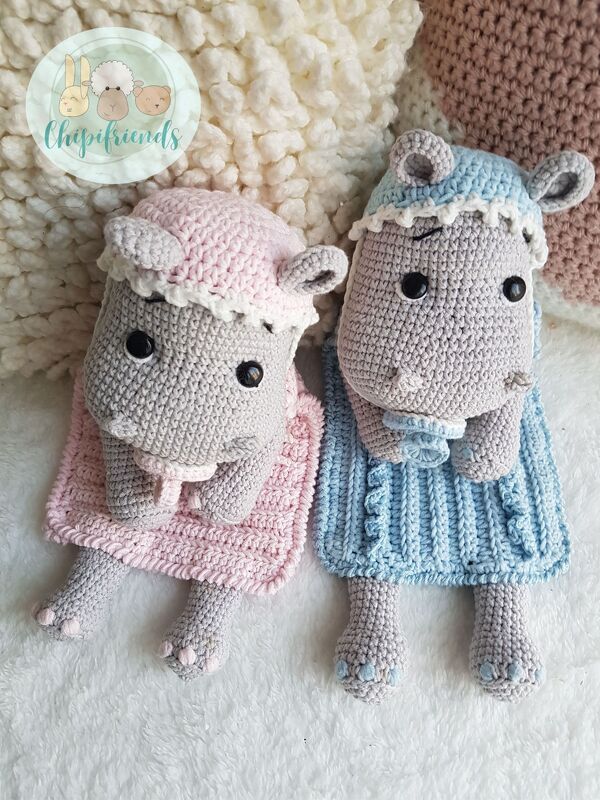 Crochet Pattern, Amigurumi Baby Hippo Blankets - Image 4
