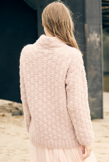 Rollkragenpullover mit Korbmuster