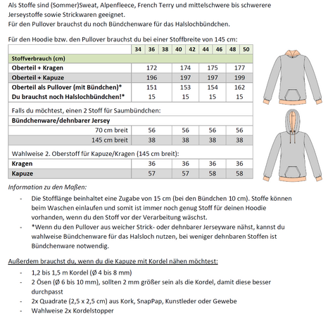 Jenna – Damen Hoodie/Pullover mit Kapuze, Kragen & Tasche (BU 80-116) A4+A0